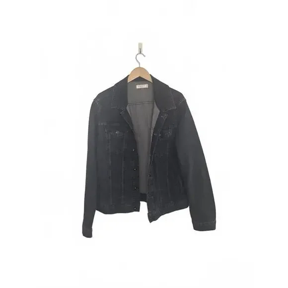 All Saints Barrio Denim Jacket Black Washed Size XXL - Picture 2 of 5